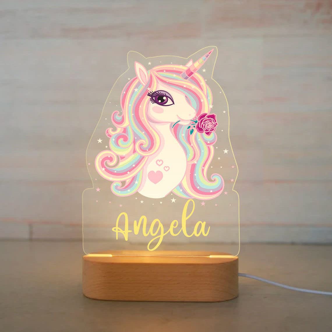 Custom Name Night Light for Kids | Personalized Colorful Night Light with LED Lighting for Children | Personalized It with Your Kid's Name | Best Gifts Idea for Many Occasion (Lovely Unicorn) — image 1