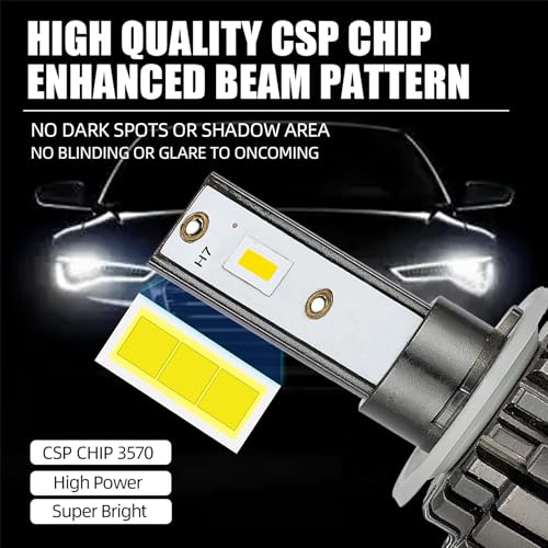 Image of 90W Super Power H27 LED Headlight Bulbs, 16,000LM, 6000K Cool White, 200% Brighter, 100x Longer Life, IP68 Waterproof, Universal Car & Bike (2-Pack, 2-Year Warranty)