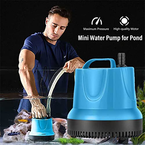 Image of Qpets 1800L /H Submersible Water Fountain Pump, Mini Aquarium Air Pump for Pond, 25W Power Large Water Pump for Fountain, Water Circulation Pumps with Suction Cup Bottom for Fish Garden