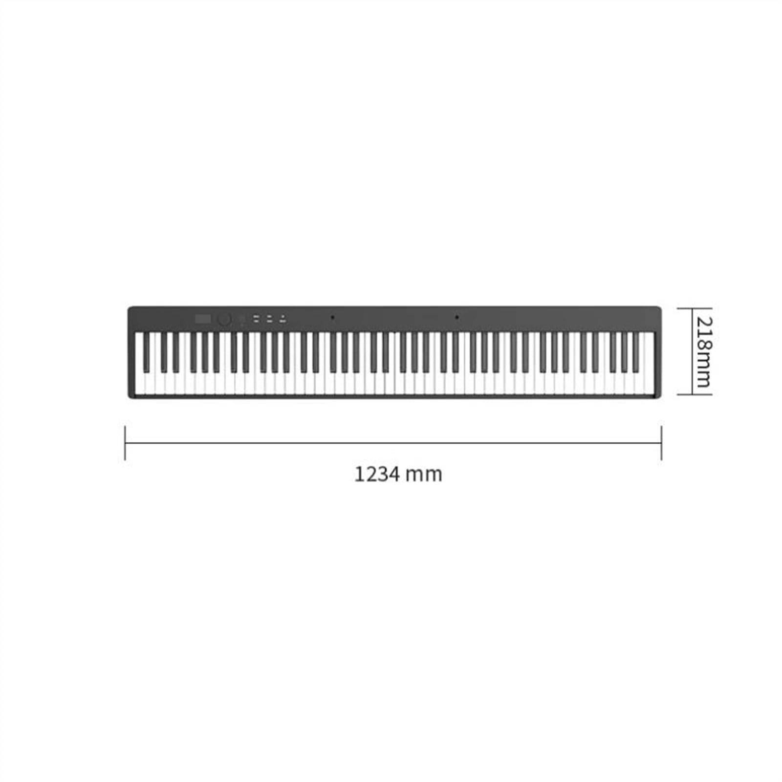 Początkujących Klawiatura Elektroniczna Wielofunkcyjny Elektroniczny Syntezator Muzyczny Składany Fortepian 88 Klawiszy Cyfrowy Instrument Klawiszowy USB Prezent(White,EU)