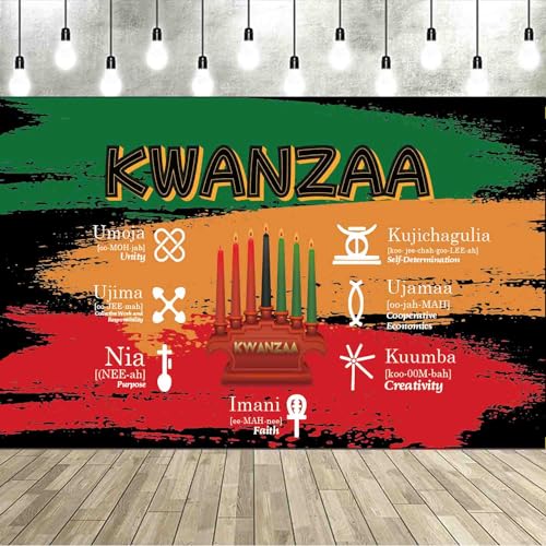 LOONELO Happy Kwanzaa Backdrop African Heritage Welcome Banner with 70.8x43.3 Happy Kwanzaa Background Photography Banner Sign for Indoor/Outdoor Yard Sign Flag Home Decorations