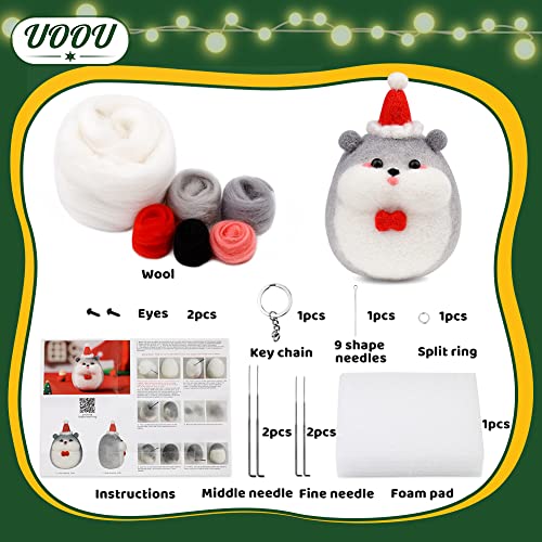 Needle Felting Kits, Needle Felting Kit for Beginner, Needle Felting Starter Kit with Foam Mat, Felting Needles, Wool Roving, Instruction, and Other Wool Felting Supplies for Needle Felting Doll-Mouse - Thumbnail 2