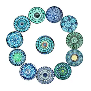 Milisten 20pcs Mixed Mosaic Tiles Round Mosaic Tiles Cabochons Mosaic Tiles Assortment Glass Gems for DIY Crafts Crystal Mosaic Supplies 10mm