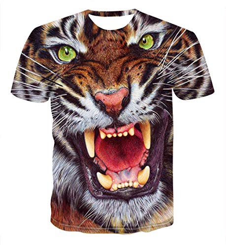 Volanic Fashion Mens 3D Digital Printed Pattern T-Shirts Top Tees