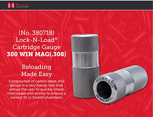 Hornady Lock-N-Load Cartridge Gauge 300 Win Mag (.308), 380718 - Reloading Supplies To Help Check Cases & Ammo Specifications-Caliber Specific, Cylindrical Precision Steel Gauges Fit Saami Tolerances #TOP1