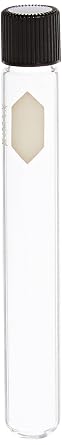 KC45066-20150 Borosilicate Glass Screw Thread Plastic Safety-Coated Culture Tube with Rubber Lined Phenolic Cap, 18-415 GPI Finish Case of 96