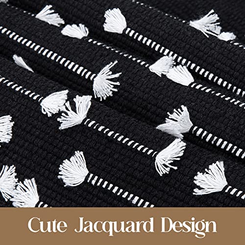 Agelmat Runners For Hallways 2' X 8' Boho Area Rug Long Cotton Rug With Tassel Black Bed Runner Washable Bohemian Rug Runner Farmhouse Throw Carpet Mat Decor For Bathroom Kitchen Porch Bedroom #TOP2