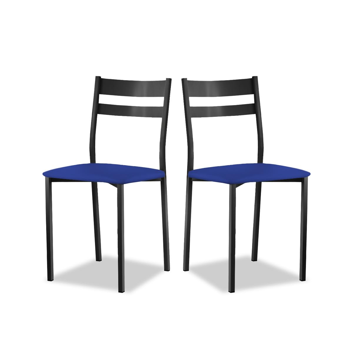 Astimesa - Silla de Comedor o Cocina de Metal Blanca - Asiento Polipiel en Color Azul - 2 Unidades - 38 cm (Ancho) x 45 cm (Alto Asiento) x 85 cm (Alto Total) x 40 cm (Fondo) — view 18