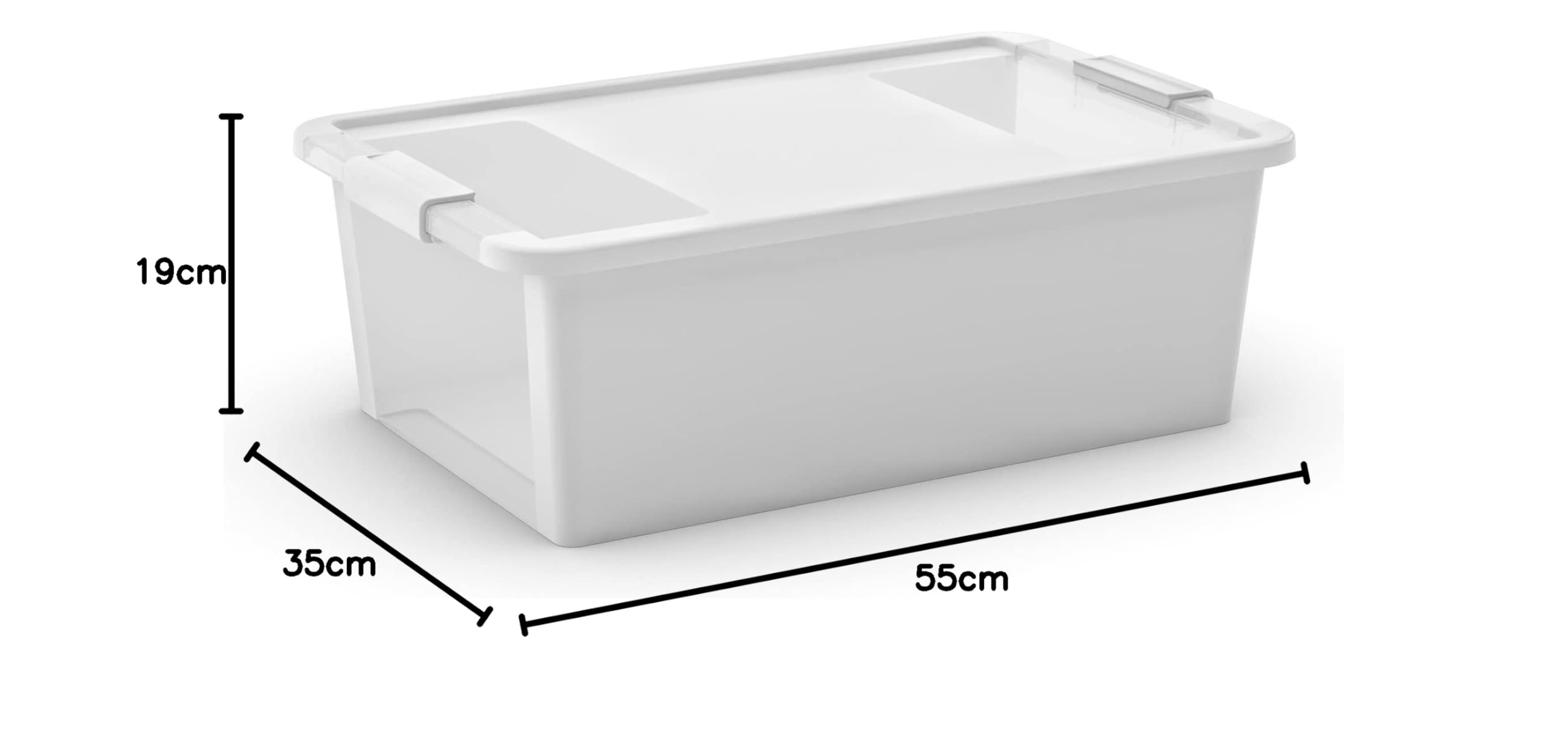 PROREGAL SuperSparSet 10x Mehrzweck Aufbewahrungsbehälter STORAGE mit Deckel | HxBxT 19x55x35cm | 26 Liter | Weiß | Behälter, Box, Aufbewahrungsbehälter, Aufbewahrungsbox