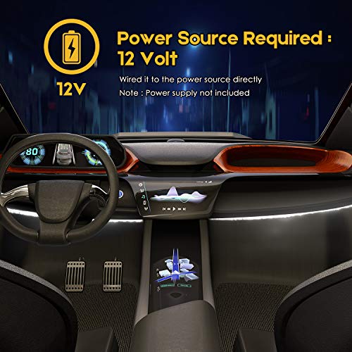 Geeon Daylight White 12V Car Led Interior Light Strips 12''/30Cm For Inside Boats Vehicle Automotive Truck Van Motorcycle Footwell Lighting, Ul Listed, Pack Of 4 #TOP4