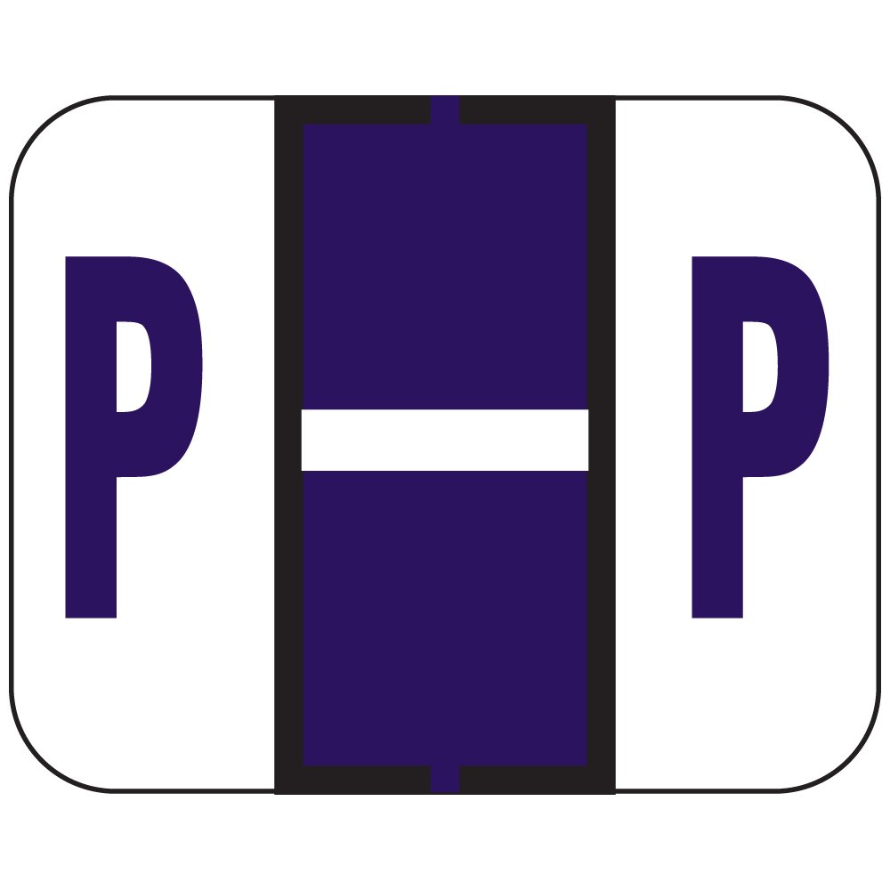 TAB COMPATIBLETPAM-P 1838 Permanent Color Code Label, Alphabet,"P", 1 1/4" x 1", Violet (Pack of 500)