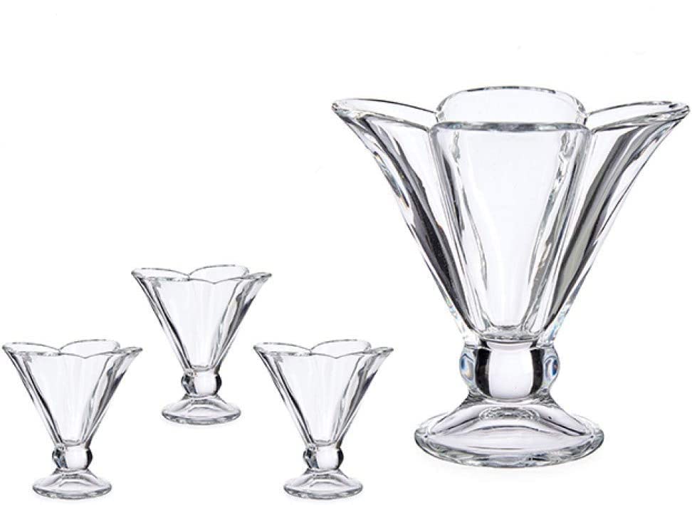 Verre à glace Viv300 transparent au motif floral sculpté et raffiné