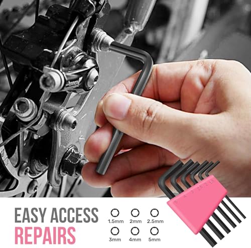 Image of Hi-Spec 25-Piece Small Tool Kit with Knife and Hex Key Included: Basic Essential Tool Set for Home, Office, and College (Pink)