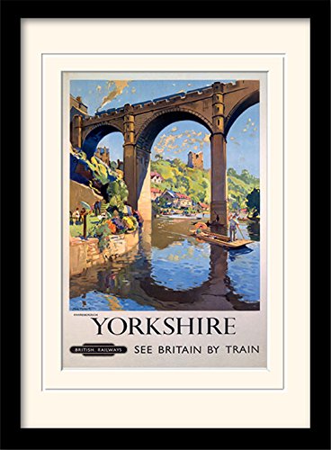 National Railway Museum "Yorkshire Knaresborough Mounted and Framed Print, Multi-Colour, 30 x 40 cm