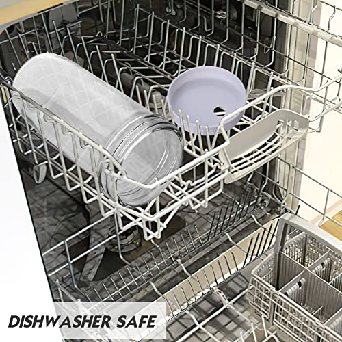 Yirilan Glass Cups - 4 Pack 24Oz Mason Jar Drinking Glasses With Lids And Straws,Reusable Boba Cups,Iced Coffee Cup/Tumbler, Smoothie Cup #TOP2