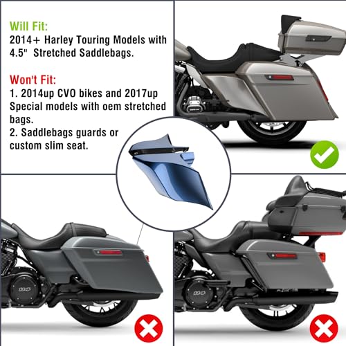 Cubiertas Laterales Estiradas Advanblack Vivid Black para Harley Touring 2014+ Street Glide Road Glide Electra Glide Ultra Classic miniatura 2