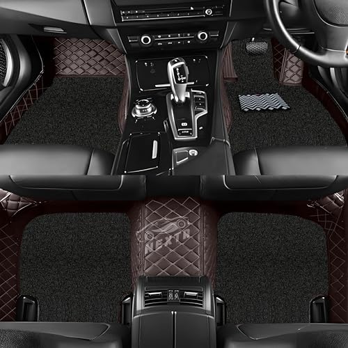 Image of 7D Premium Imported Car Foot Mat for Audi A3 Auto (2016-2026)|Luxurious & Elegant Look | 100% Waterproof and Dust Proof | Custom Fitted Car Floor Mat-Coffee with Black