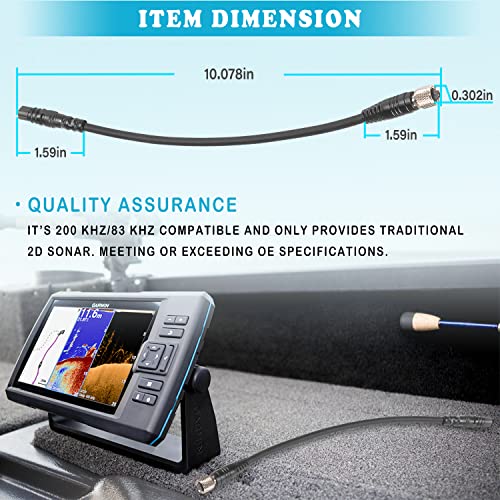 Image of 1852072 MKR-US2-12 Universal Sonar 2 Adapter Cable Compatible with Garmin Echo, echoMAP, Striker Series Fishfinder Replace for 1852072, black