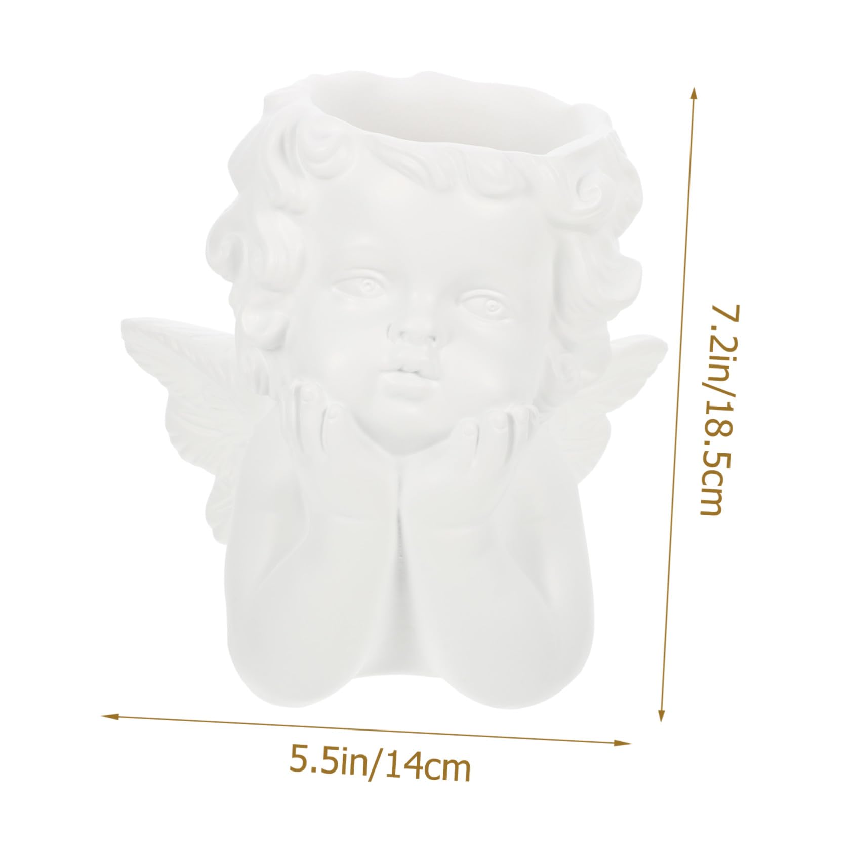 Ornamento Angelo in Resina Vaso da Fiori Piccolo Traforato per Piante da Interno, Decorazione Angioletto per Soggiorno, Cucina e Giardino, Vaso Traspirante per Piante Grasse