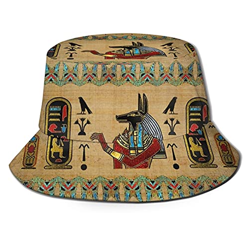 Hieroglyphic Hat African Egyptian Culture Bucket Hat Summer Fisherman Cap Outdoor Beach Sun Hat