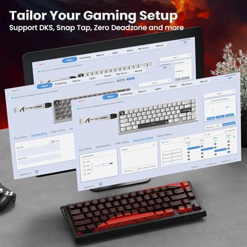 Clavier Gaming HE ATTACK SHARK X68PRO à déclenchement rapide et précision RT 0.01mm - 6