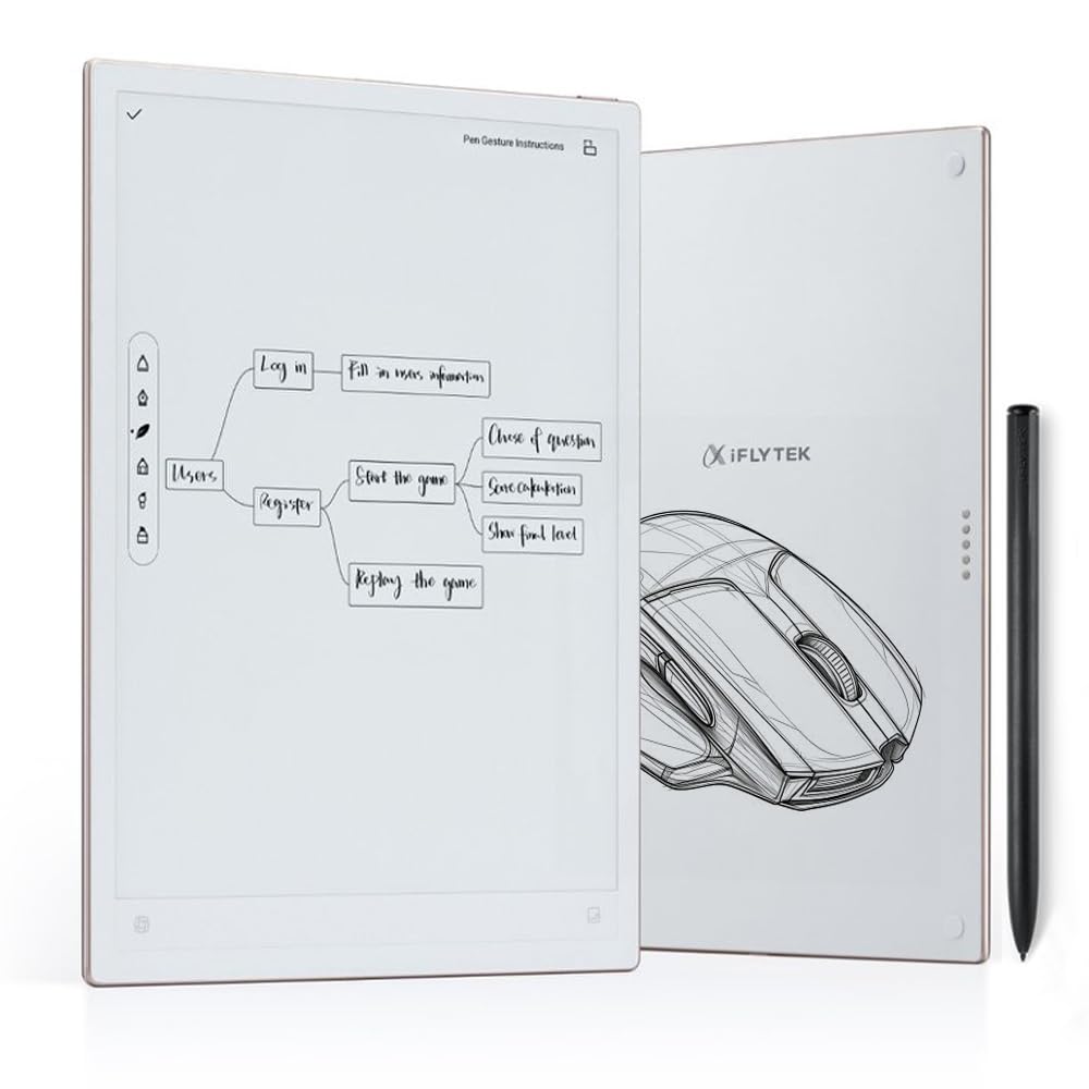 iFLYTEK AINOTE 2, 10.65-inch Large Screen AI Note-Taking Tablet E Ink Tablet,4.2mm Electronic Notebook with Pen Voice-to-Text Transcription, Multi-Large Language Model Support, for Meetings,Study