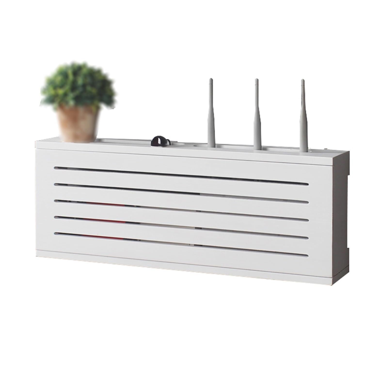 Cache Câble Boîte de Rangement WiFi Routeur en Bois | Étagère Murale pour Multiprise et Fils Électriques | Organisateur Bureau et Salon | Boîtier de Gestion des Câbles Anti-Poussière au Design Chic