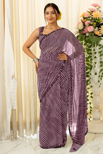 Image of MIRCHI FASHION Women Saree Georgette Traditional Bandhani | Ethnic Printed Sari for Social Gatherings with Unstitched Blouse Piece