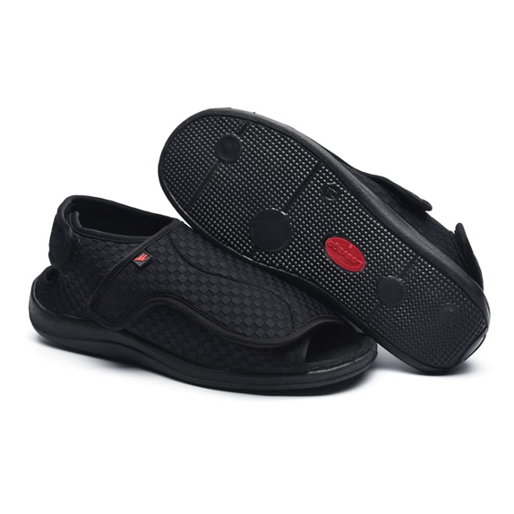 IBLUELOVER Chaussures Diabétiques Femmes Pantoufle de Rééducation Orthopédique pour âgées Pieds Enflé Gonflée Swollen Chaussons Réglable Ouvert Scratch Fermeture Eté Sandale Soulagement Douleur