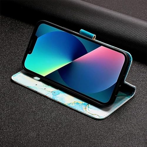 Image of ClickCase for Redmi Note 15 Pro 5G Marble Series Faux Leather Back Case Card Holder Wallet with Magnetic Closure Flip Cover for Redmi Note 15 Pro 5G (Marble Green)
