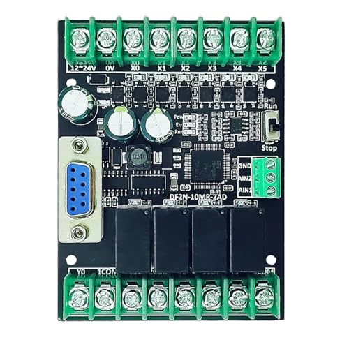 Controlador programable PLC FX3U 20MR con fuente de alimentación de 12-24 V CC y 2AD analógico 2