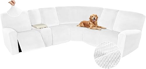 Miniatura 13 de Arfntevss Fundas de sofá seccional reclinable de terciopelo, funda de sofá seccional de esquina para sofá reclinable, funda elástica de forma L,