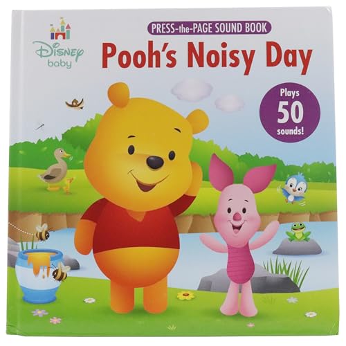 Disney Baby Winnie the Pooh - Pooh’s Noisy Day - Press-the-Page Sound Book - Plays 50 Sounds! - PI Kids