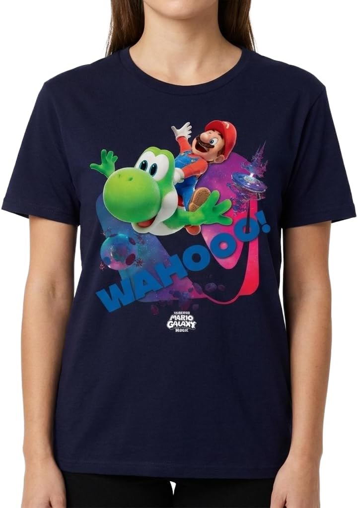 Nintendo Super Mario Galaxy Movie T-Shirt Yoshi Wahoo!