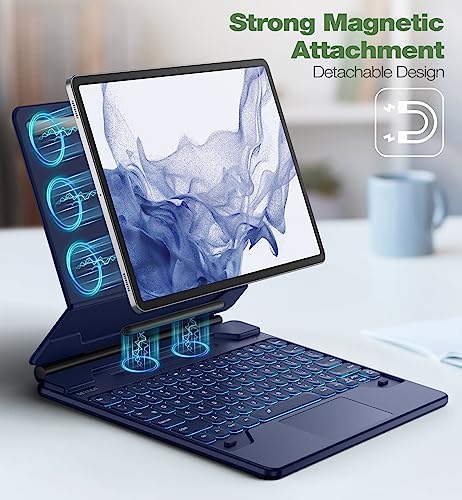 Dexnor for Samsung Galaxy Tab S10+ Plus/S9+ Plus/S9 FE+ Plus/S8+ Plus/S7+ Plus/S7 FE Case with Keyboard 12.4" Floating Cantilever Magnetic Stand Multi-Touch Trackpad Backlit S Pen Holder - Blue by Dexnor - Used condition - Image 3