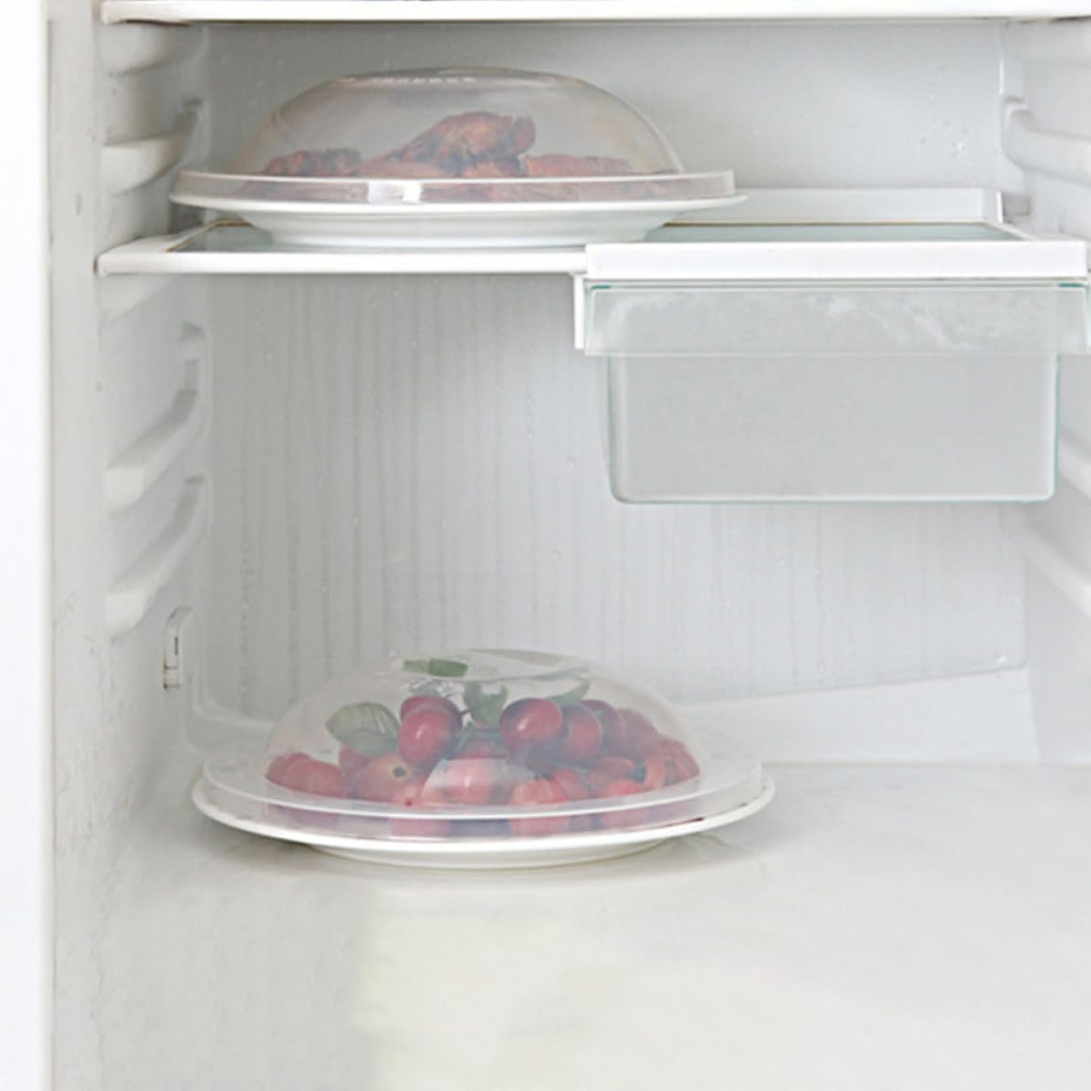 Microwave Plate Covers Food and Splatter 2pcs with Steam Vent Holes, Heat Pp Food Covers White Plates Lids for Microwave Oven and Serving