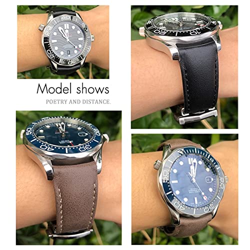 Bracelet de montre incurvé en cuir résolvant l'espace vide - 5