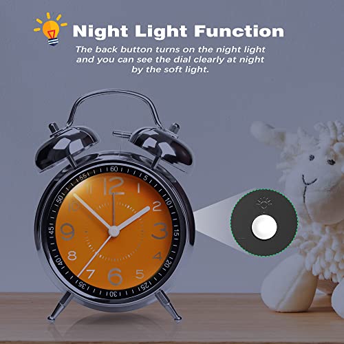 Image of AYRELY Super Loud Alarm Clock for Heavy Sleepers Adults, Metal 4.5 Inches