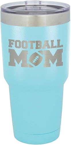 Miniatura 15 de FOOTBALL MOM - Vaso negro de 30 onzas con popote y tapa superior deslizante Taza de viaje de acero inoxidable Comparar con Yeti Rambler