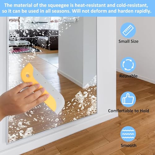 Image of 2 Pcs Mini Silicone Wiper Squeegee for Bathroom, Kitchen Sink, Wash Basin, Mirror & Window Glass Cleaning, Flexible Water Scraper Blade for Countertop & Home Use