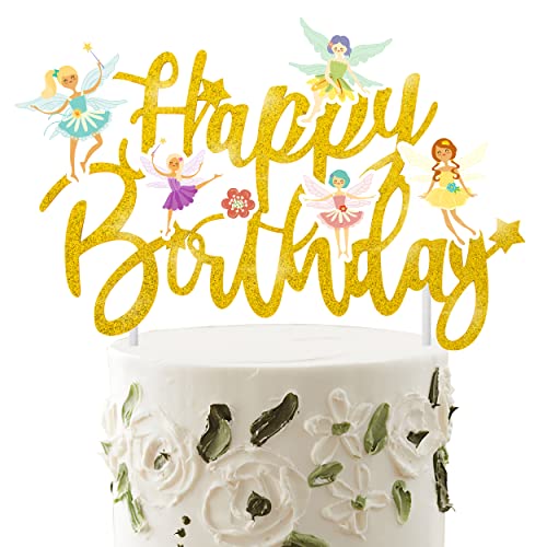25Pcs Fairy Cupcake Toppers Gold Glitter Fairy Cake Topper Fairy Birthday Cake Cupcake Decorations Fairy Party Favors Fairy Garden Decoration For Fairy Birthday Party Baby Shower Supplies #TOP1