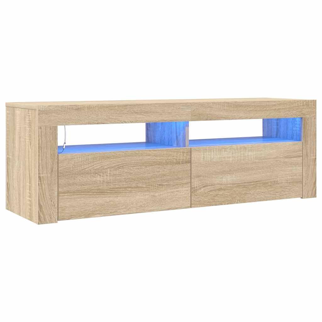 vidaXL Mobile Porta TV con Luci LED Rovere Sonoma 120x35x40 cm