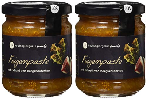 Koutsogiorgakis Family Feigenpaste mit Bergtee-Extrakt 2er Pack (2x230 g) | 100% Smyrni-Feigen aus Nord-Evia | Traditionell & handgemacht | Reich an Vitaminen & Mineralien | Vegan & mediterran