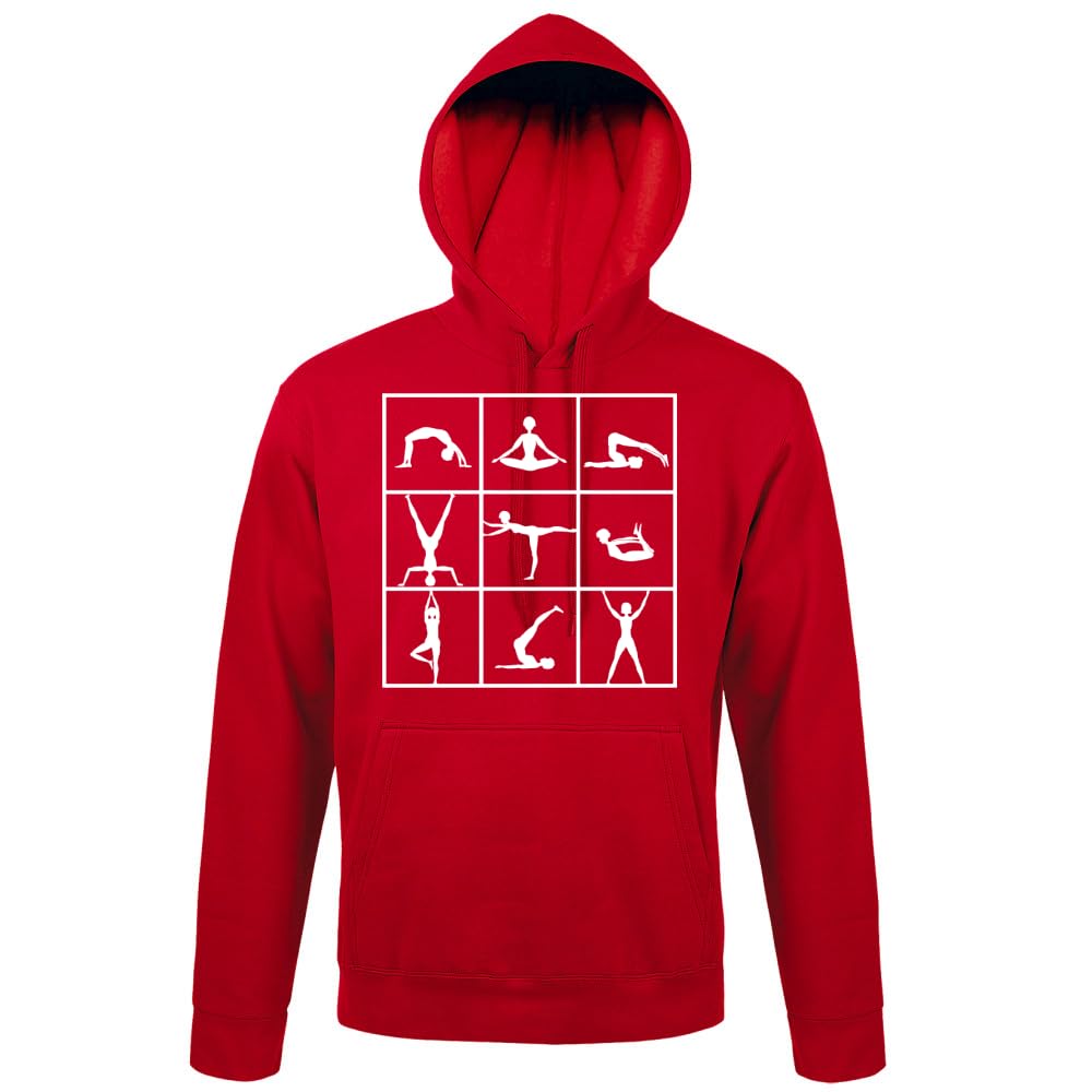 Gimnastyka męska bluza z kapturem, czerwony, 4XL
