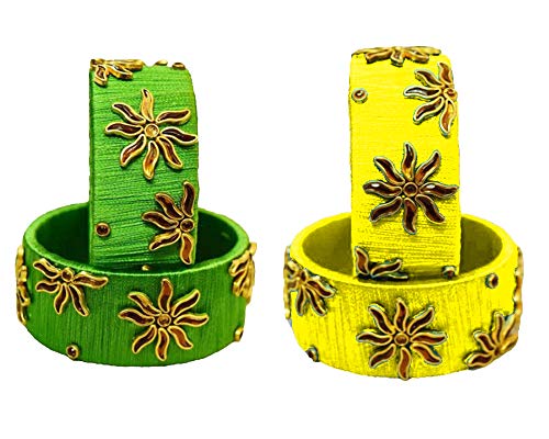 Silk Bangles 4 Set of 2 (size-2/2) Fully Designed