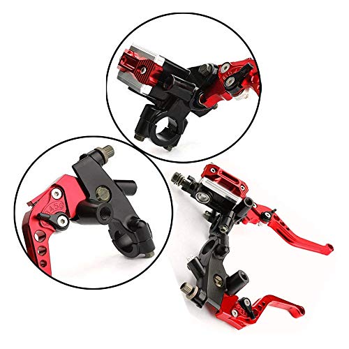 Pacewalker Universal Motorcycle 7/8" 22Mm Handlebar Brake Master Cylinder Clutch Lever Left & Right Set For Honda Kawasaki Suzuki Yamaha Red #TOP1