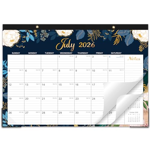 Desk Calendar 2026-2027 - Jul. 2026 - Dec. 2027 18 Months Large Monthly Desk Calendar 17 x 12 Desk Pad Large Ruled Blocks To-do List & Notes Best Desk/Wall Calendar for Planning or Organizing