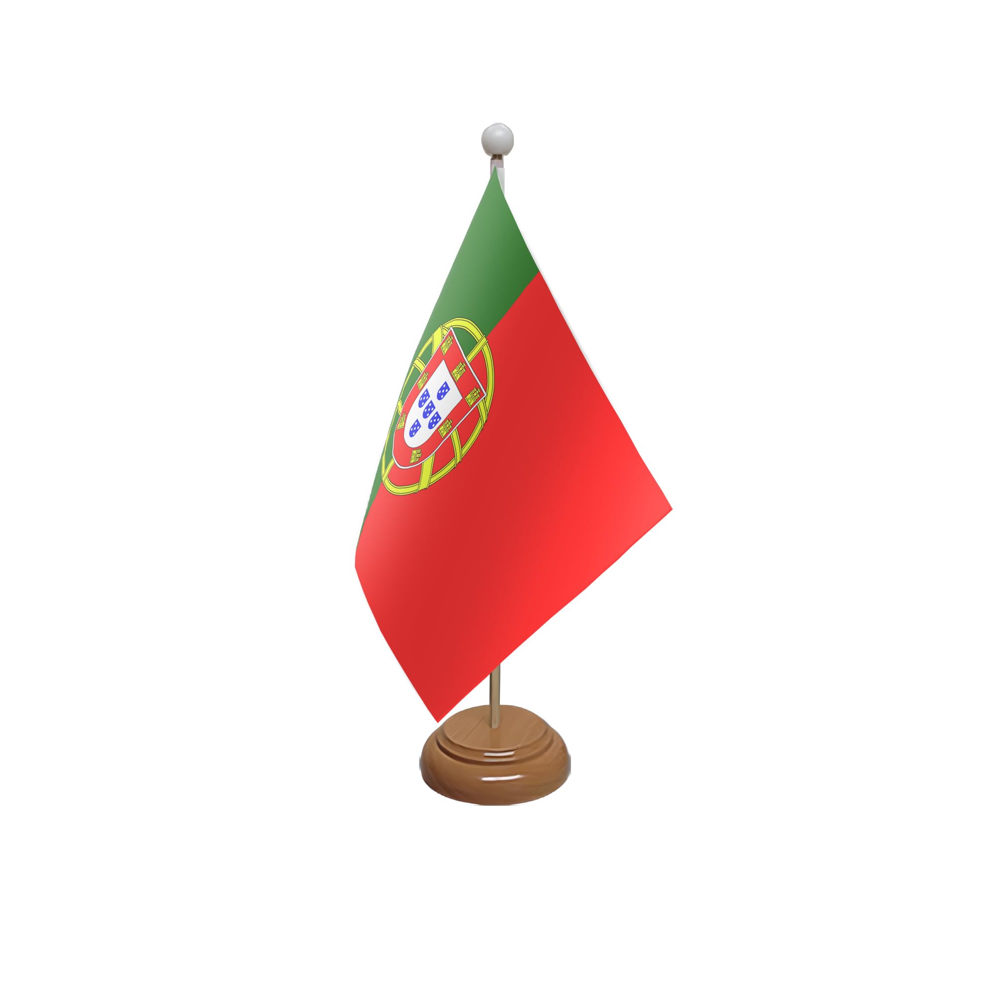 Flagtex Portugal Wooden Table Flag With Wooden Base
