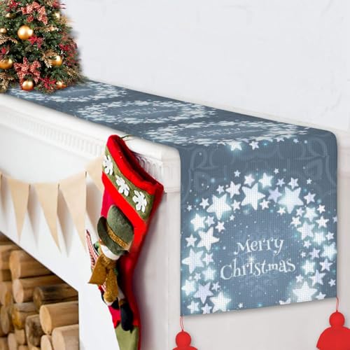 Chemin de table de Noël antidérapant à pompons 35x180cm