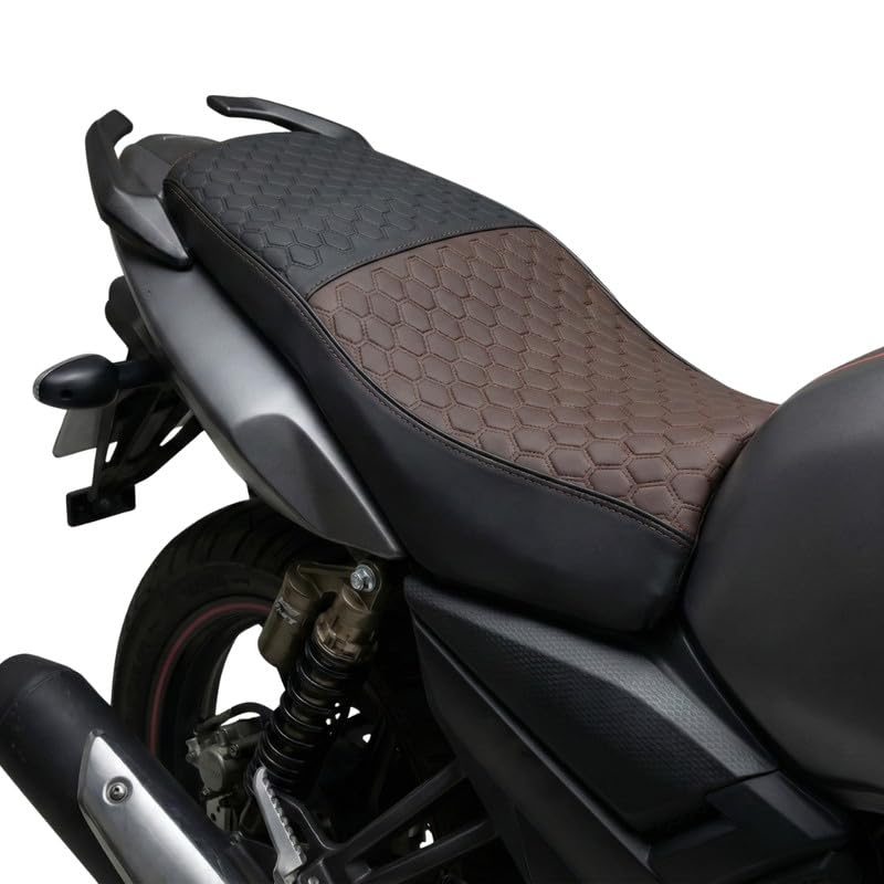 Neodrift Premium Bike Seat Cover - Honda Unicorn| Coffee+Black | Anti-Slip & Shock-Absorbing Design | Nappa Art Leather, Road, Hybrid, Spin & Exercise Bikes | Water-Resistant Fit-picture-40